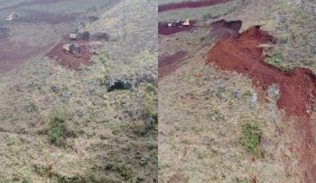 Especialistas denunciam destruição de gruta em MG após escavação de mineradora; veja antes e depois Especialistas denunciam destruição de gruta em MG após escavação de mineradora; veja antes e depois