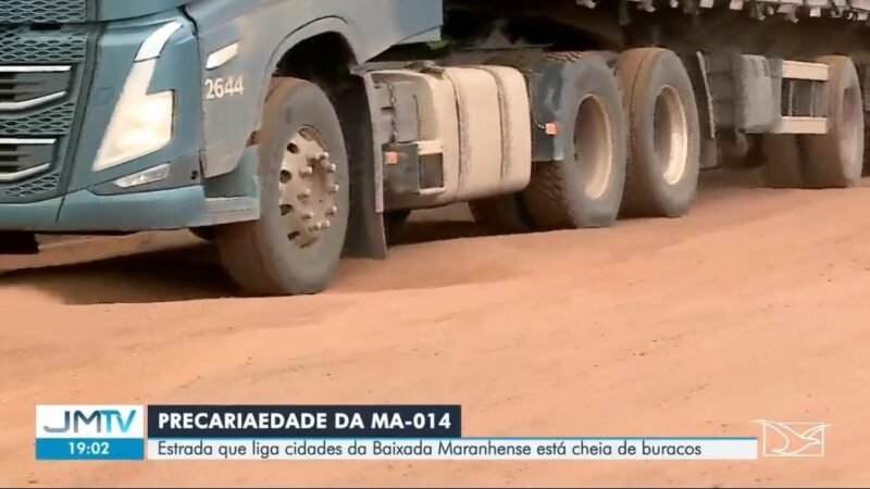 Motoristas enfrentam dificuldades na MA-014 devido a buracos e precariedade da estrada