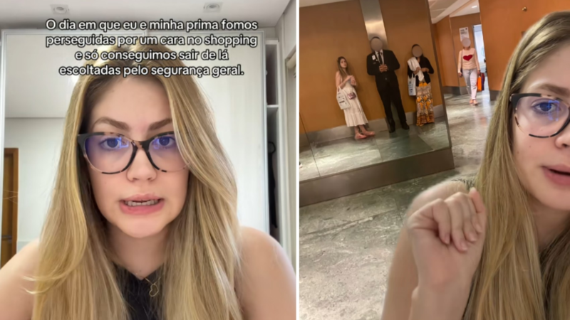 Jovem viraliza após ser perseguida por homem dentro de shopping em Goiânia