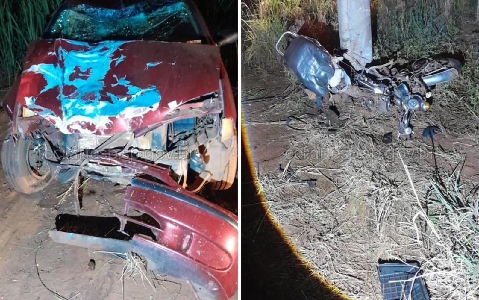 Colisão entre carro e moto termina com a morte de 2 pessoas na Rodovia Carlos Tonani