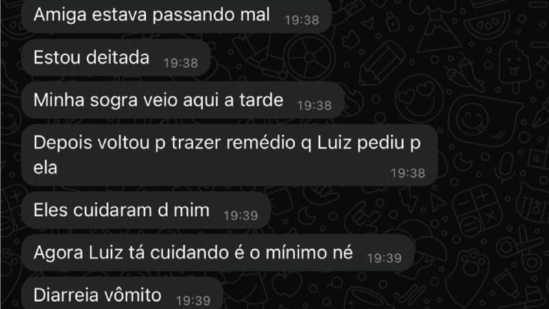 Em troca de mensagens, professora reclamou de diarreia, vômito e tontura dias antes de morrer envenenada