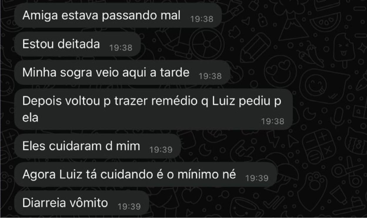 Em troca de mensagens, professora reclamou de diarreia, vômito e tontura dias antes de morrer envenenada Em troca de mensagens, professora reclamou de diarreia, vômito e tontura dias antes de morrer envenenada