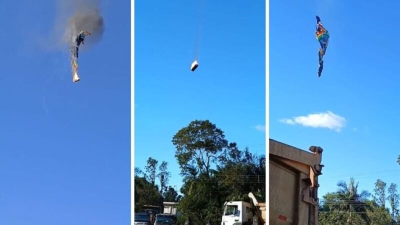 Maçarico em cesto iniciou fogo em balão que caiu em SC, disse piloto sobrevivente à polícia