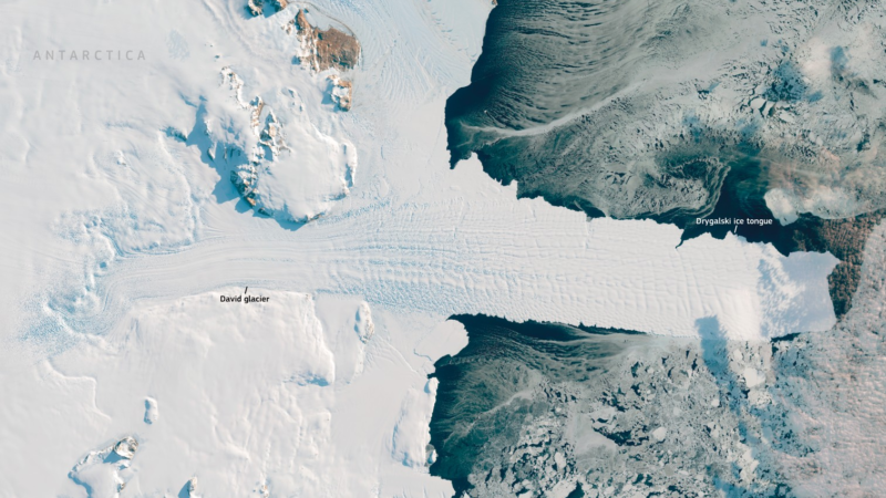 ‘Língua de gelo’ de 90 km é registrada por satélite europeu na Antártida; VEJA IMAGEM