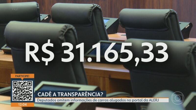 Deputados omitem dados em notas de gastos com carros oficiais no portal da Alerj