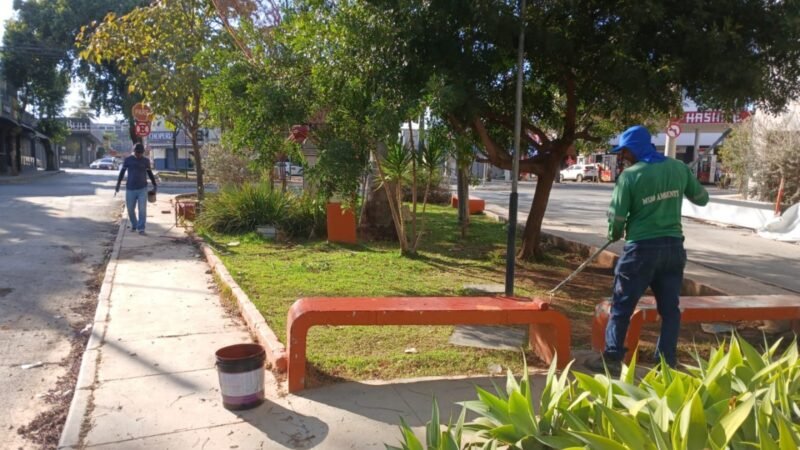 Prefeitura de Montes Claros faz manutenção de praças e parques