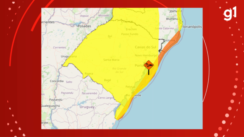 Frente fria e ciclone trazem temporais e chuva intensa ao RS; confira previsão