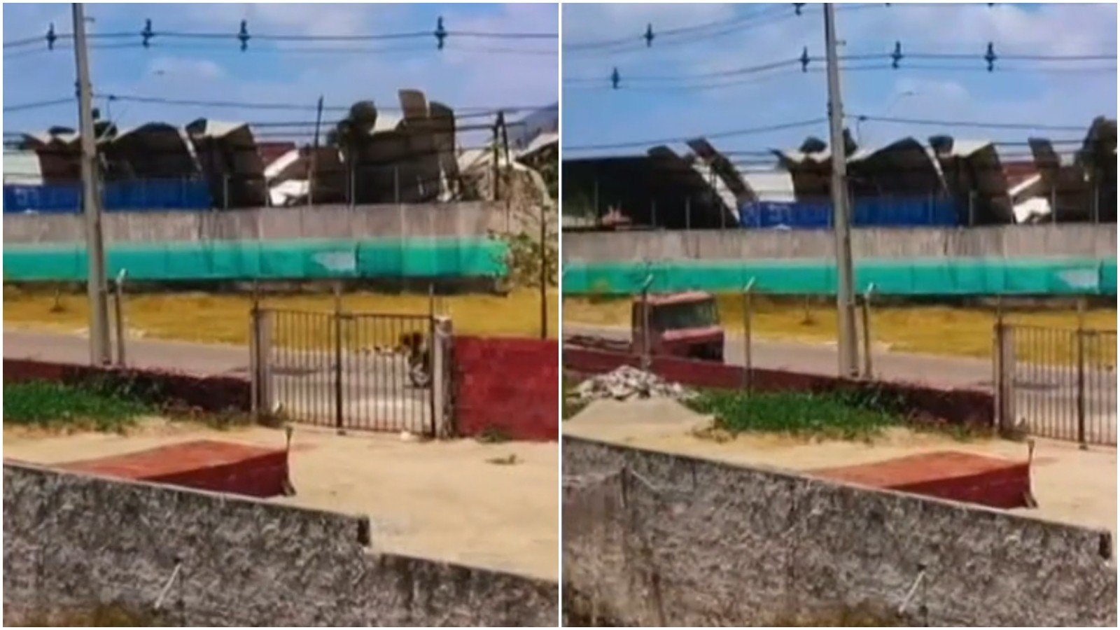 Forte ventania derruba cobertura de ginásio desativado em Pacatuba