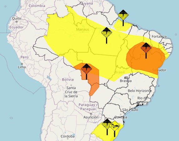 Inmet emite alerta de perigo de chuvas intensas para 59 cidades da PB