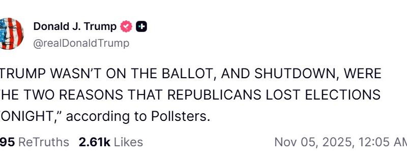 Após derrota política, Trump diz que republicanos perderam porque ele não disputou a eleição