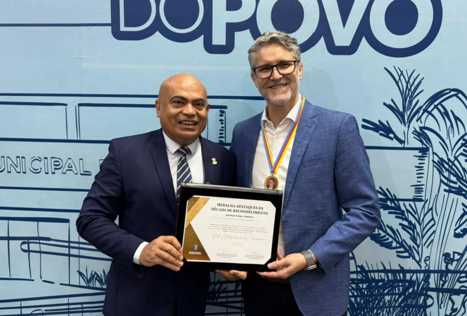 TV Morena recebe medalha da Câmara de Campo Grande em homenagem aos 60 anos de história