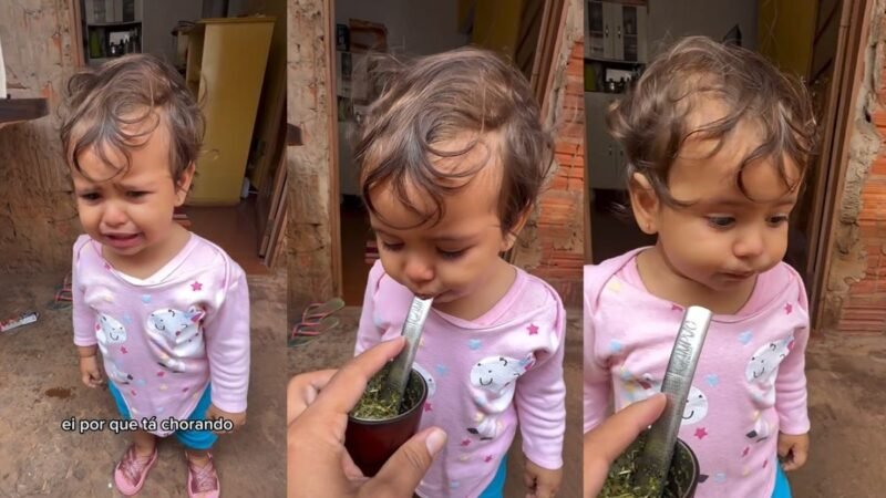 Sul-mato-grossense raiz: bebê toma tereré e para de chorar na hora