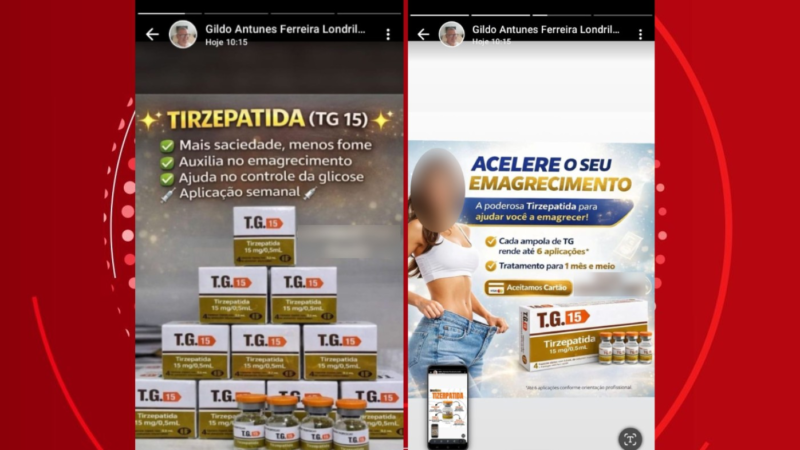 Policial finge ser comprador de tirzepatida e prende casal suspeito de anunciar medicamento por aplicativos de mensagem, no Paraná