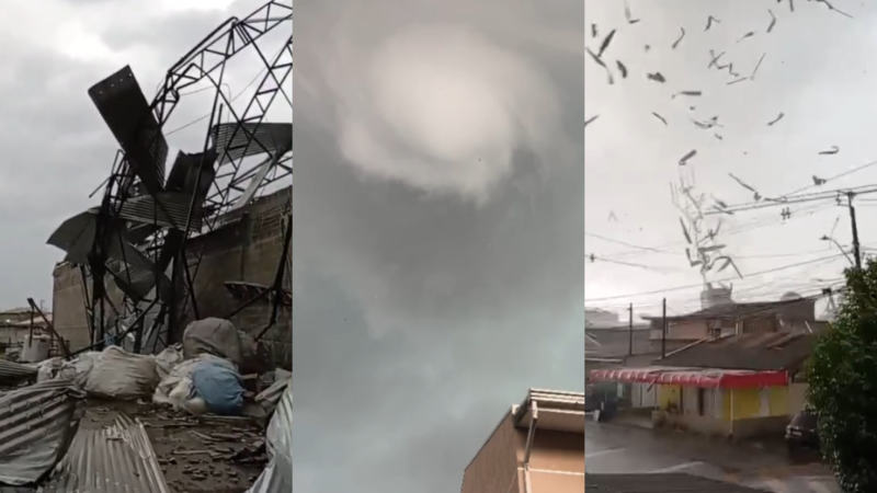 ‘Estou toda machucada’, diz jovem que precisou se agarrar a árvore ao ser surpreendida por tornado no Paraná