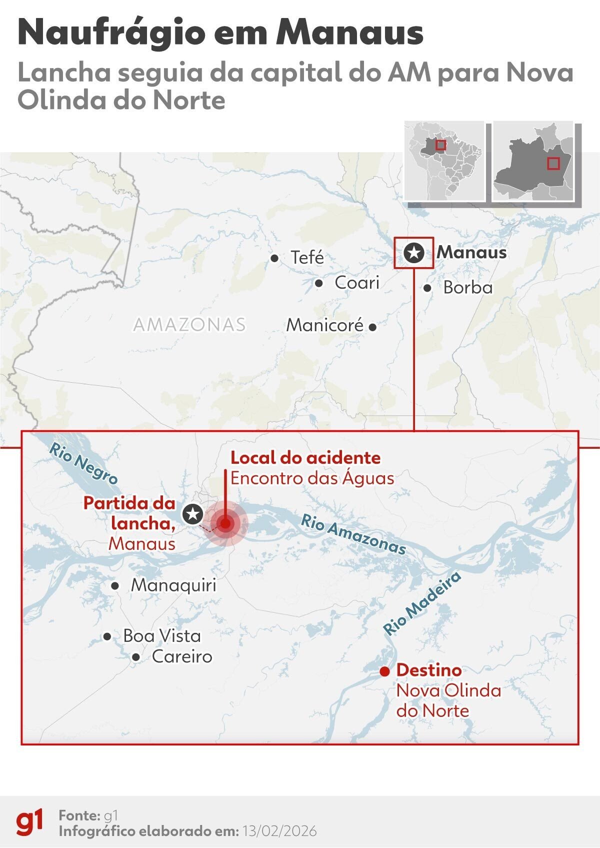 Sobrevivente de naufrágio em Manaus diz que lancha estava em alta velocidade e foi atingida por ‘banzeiro’: ‘Desesperador’