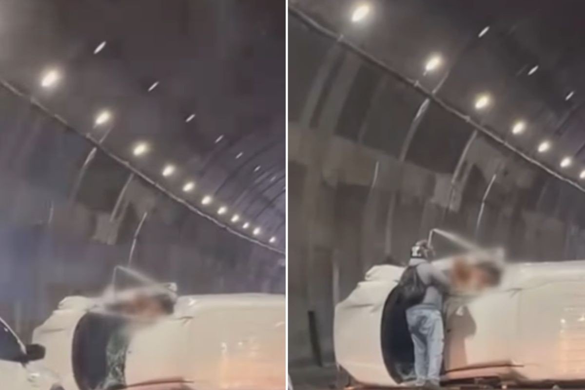 Motorista de caminhonete bate em carreta e capota em túnel na rodovia dos Imigrantes