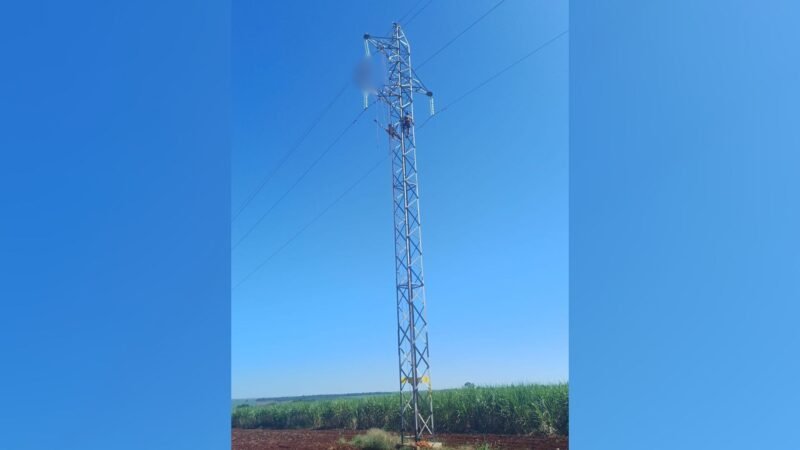 Técnico morre após descarga elétrica e fica preso em torre de alta tensão em MG
