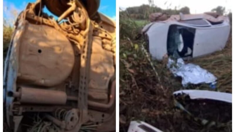 Motorista morre após perder o controle da direção e capotar carro no Noroeste de Minas