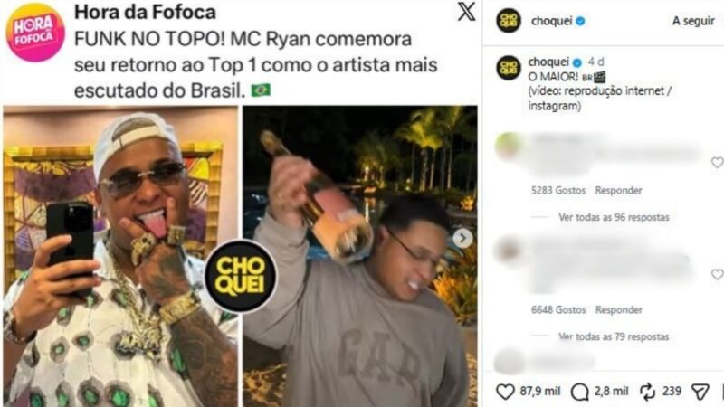 ‘Choquei’ fez posts exaltando MC Ryan dias antes da prisão do dono da página suspeito de receber para divulgar artista: ‘O maior’