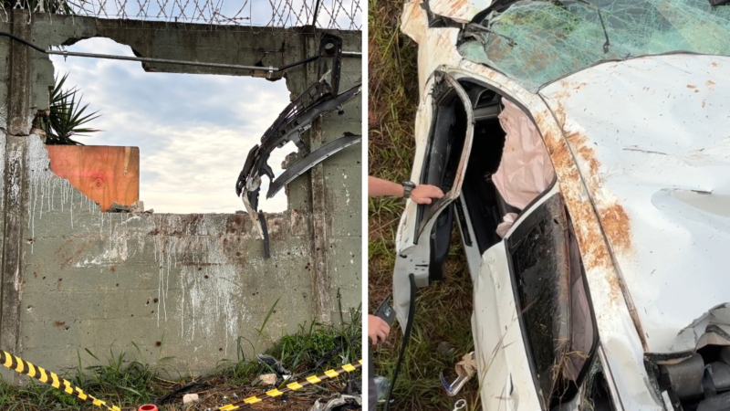 Mulher morre após carro capotar e bater em muro em rodovia de Limeira