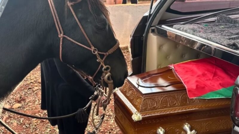 Égua se “despede” de laçador em velório no RS: ‘foi de partir o coração’, diz irmão