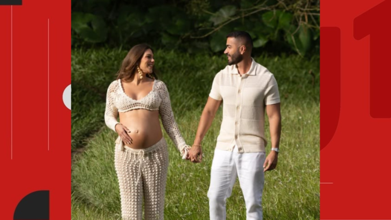 Filho de Bell Marques e esposa divulgam ensaio de fotos na reta final da gravidez: ‘Ansiosos’