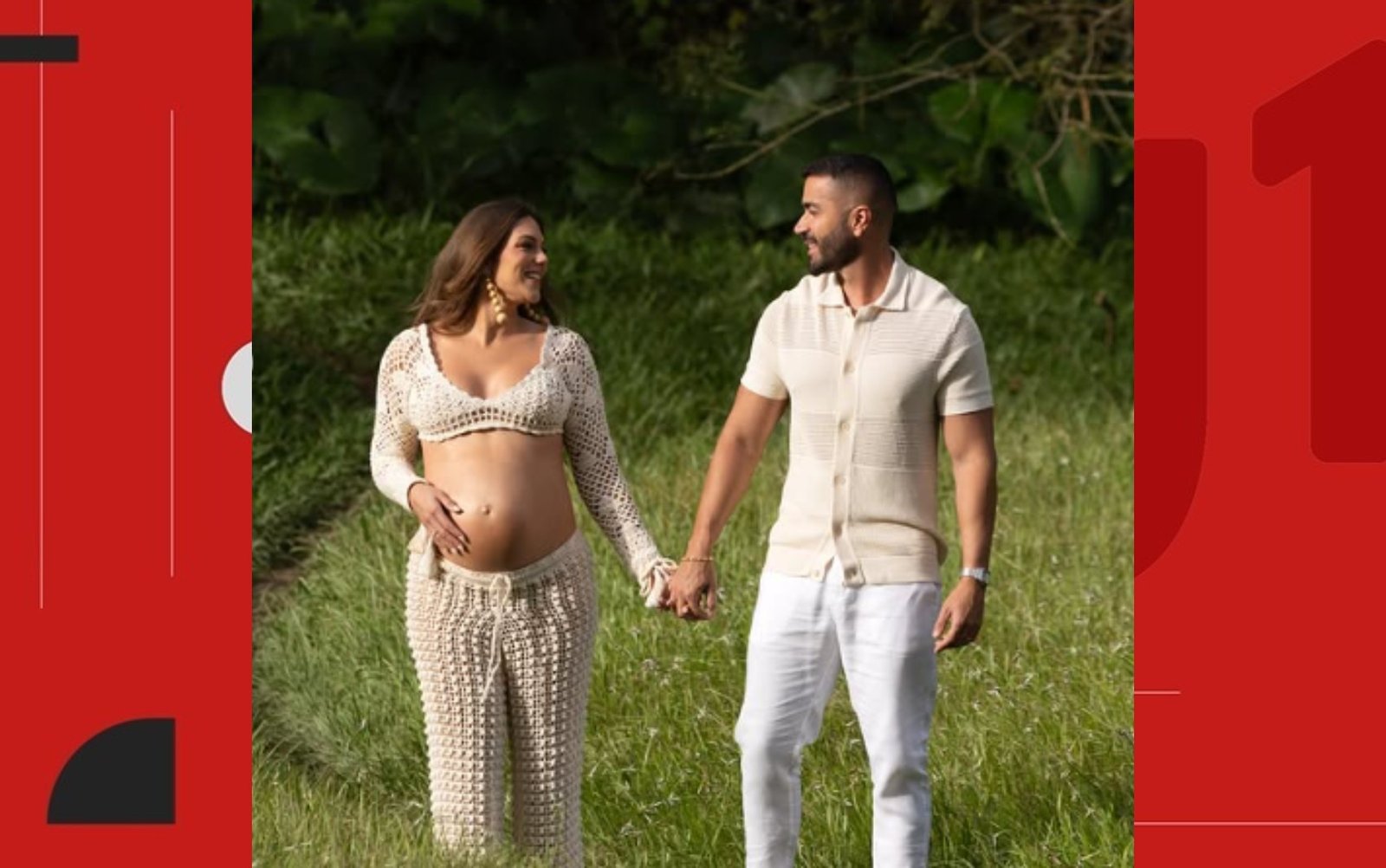 Filho de Bell Marques e esposa divulgam ensaio de fotos na reta final da gravidez: ‘Ansiosos’
