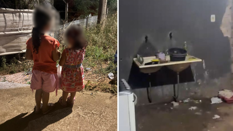 Meninas são encontradas sozinhas em casa após 12 horas sem comer, diz Conselho Tutelar