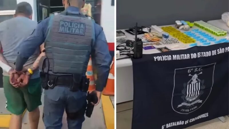 Procurado por dívida de pensão alimentícia é capturado com drogas em morro do litoral de SP