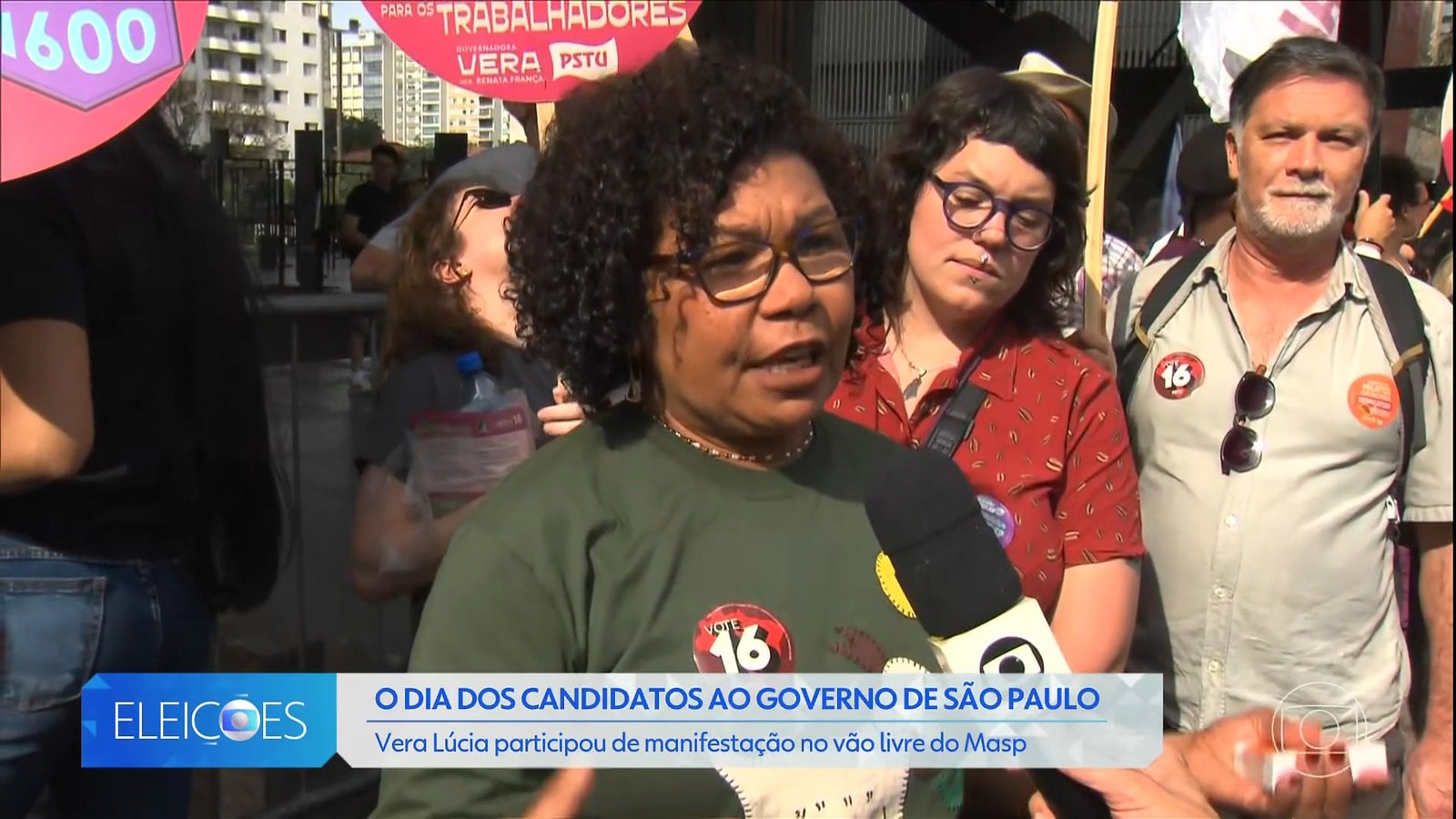 Vera Lúcia, candidata ao governo de SP pelo PSTU, participa de ato contra contra privatizações e terceirizações