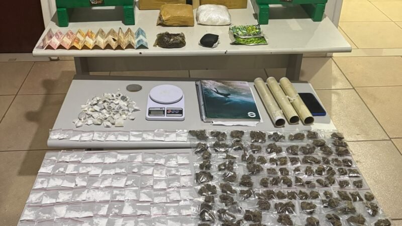 Operação contra o tráfico termina com cinco presos e apreensão de drogas em Várzea da Palma