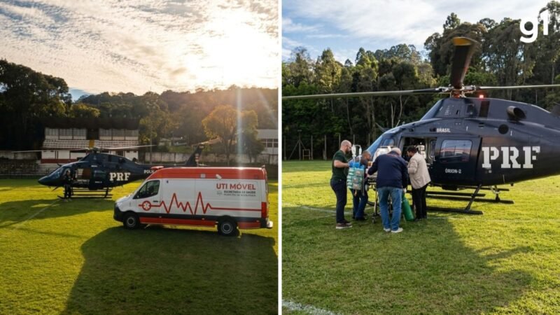 Após acidente grave, bebê de 3 meses é levado para hospital em helicóptero da PRF