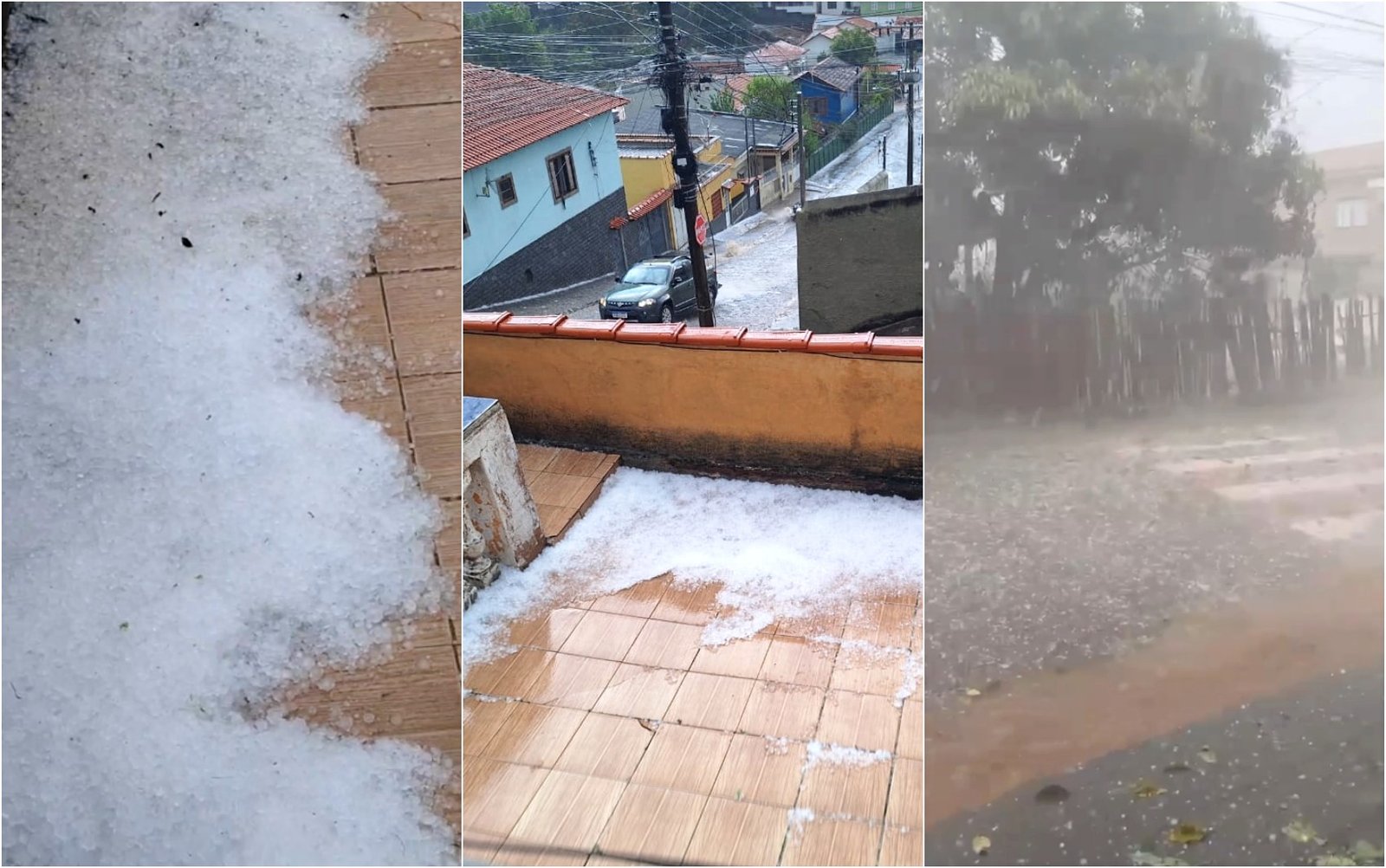 Chuva de granizo deixa estragos, falta de luz e de água no Sul de Minas um dia após chuva