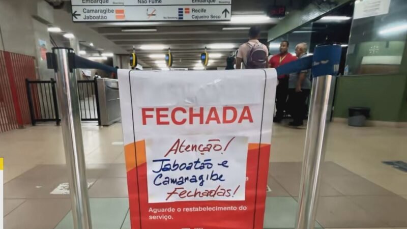 Linha Centro do Metrô do Recife fica mais de três horas sem funcionar