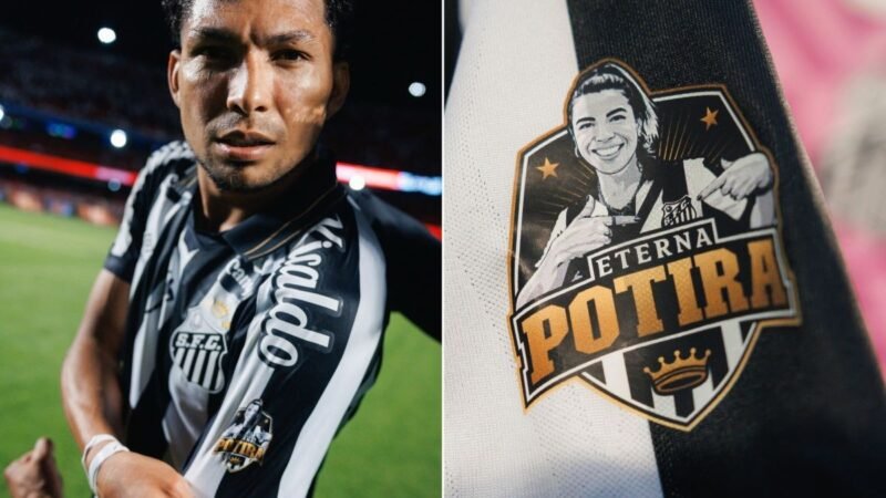 Jogadores do Santos usam camisa em homenagem à Naty Potira em clássico: ‘Vitória foi para você’