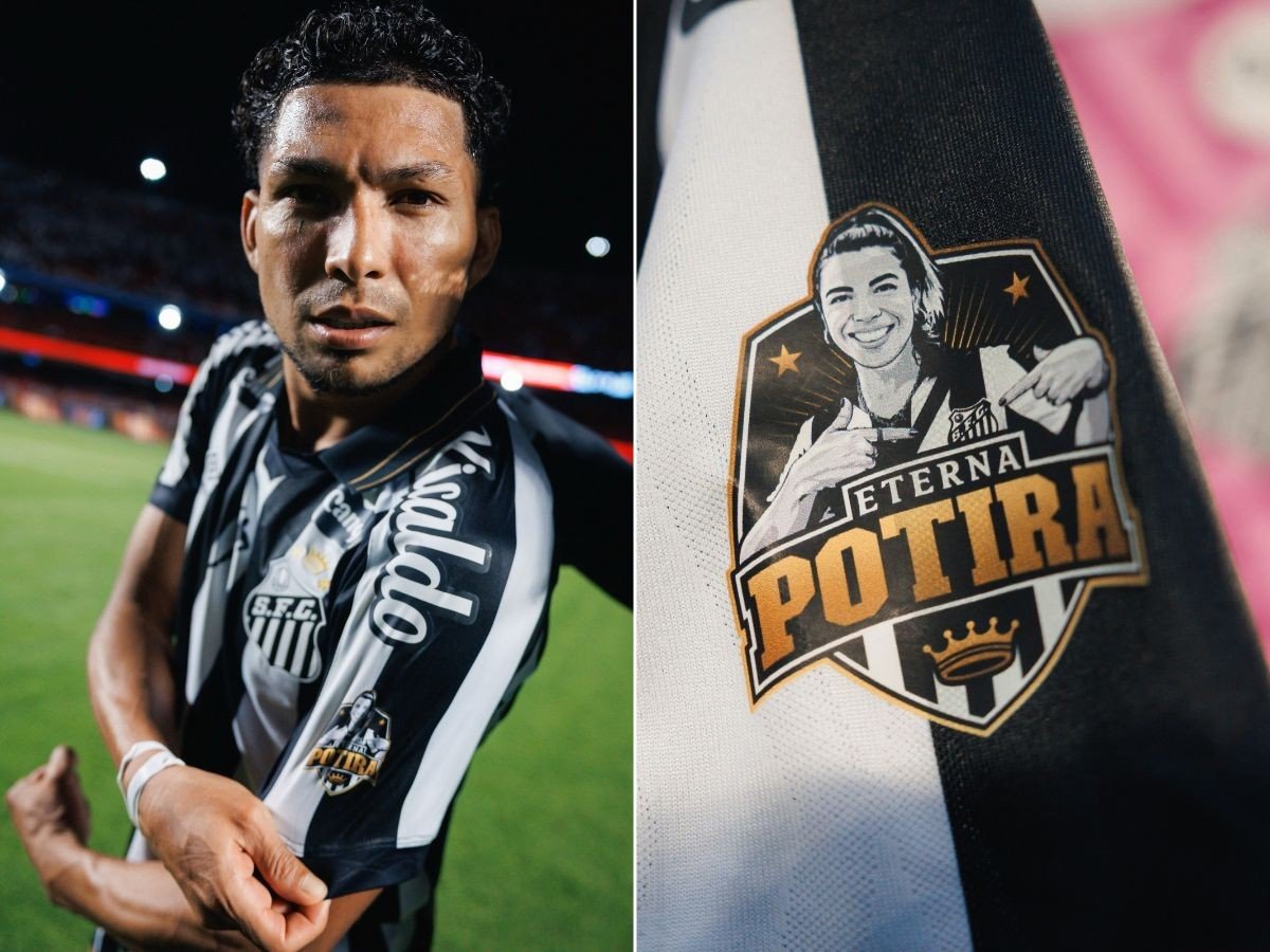 Jogadores do Santos usam camisa em homenagem à Naty Potira em clássico: ‘Vitória foi para você’